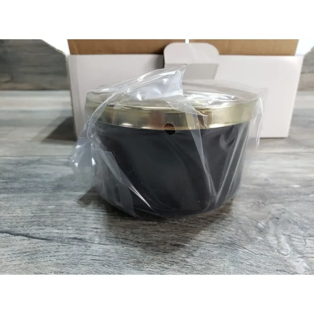 Z Gallerie Canisters Storage Duo Set Of 2 Black Ceramic Gold Lid Food Safe